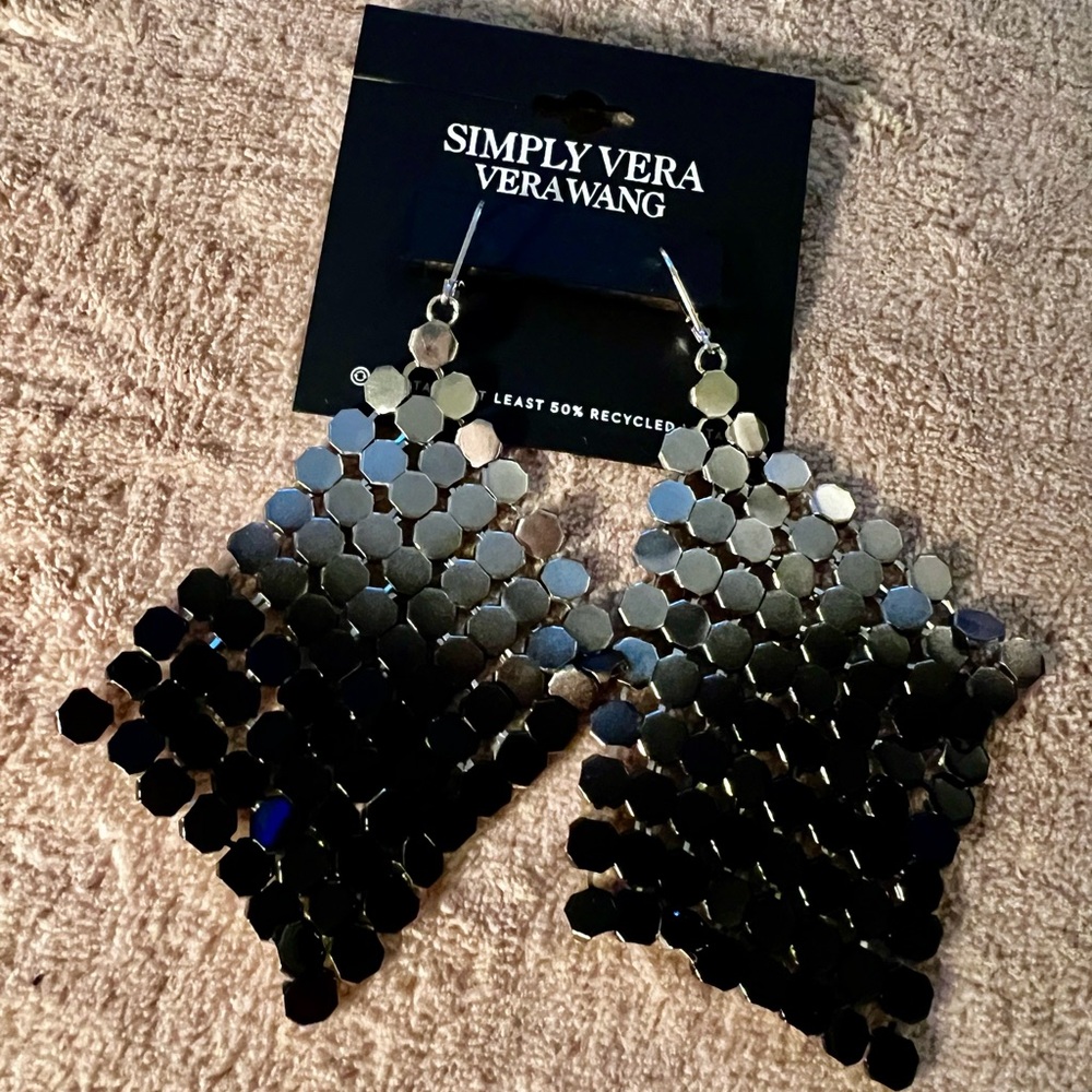 Simply Vera Vera Wang Silver and Black Ombré Dangle Earrings